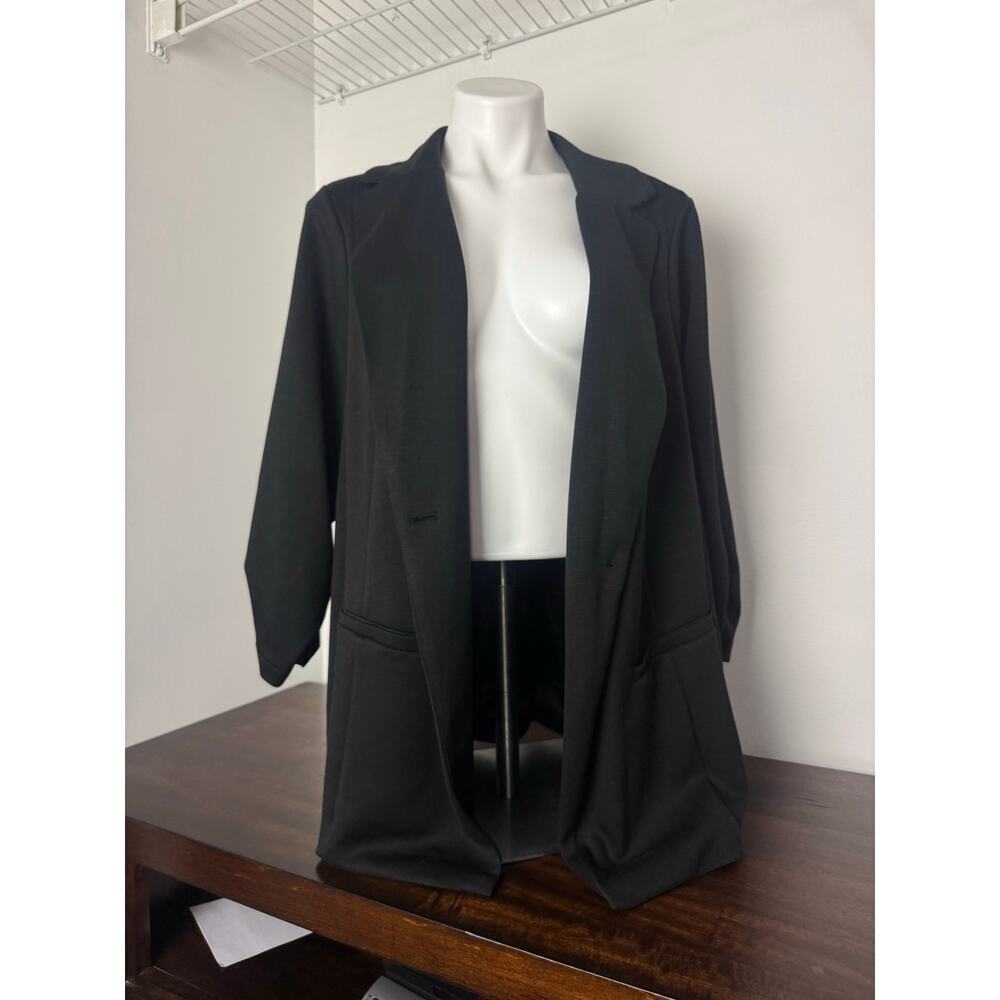 Torrid Black 3/4 Sleeve Blazer, Single Button, Soft, Stretchy Size 3 NWOT - Picture 3 of 10